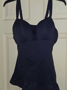 Navy Blue Tank Top with Built-in Bra